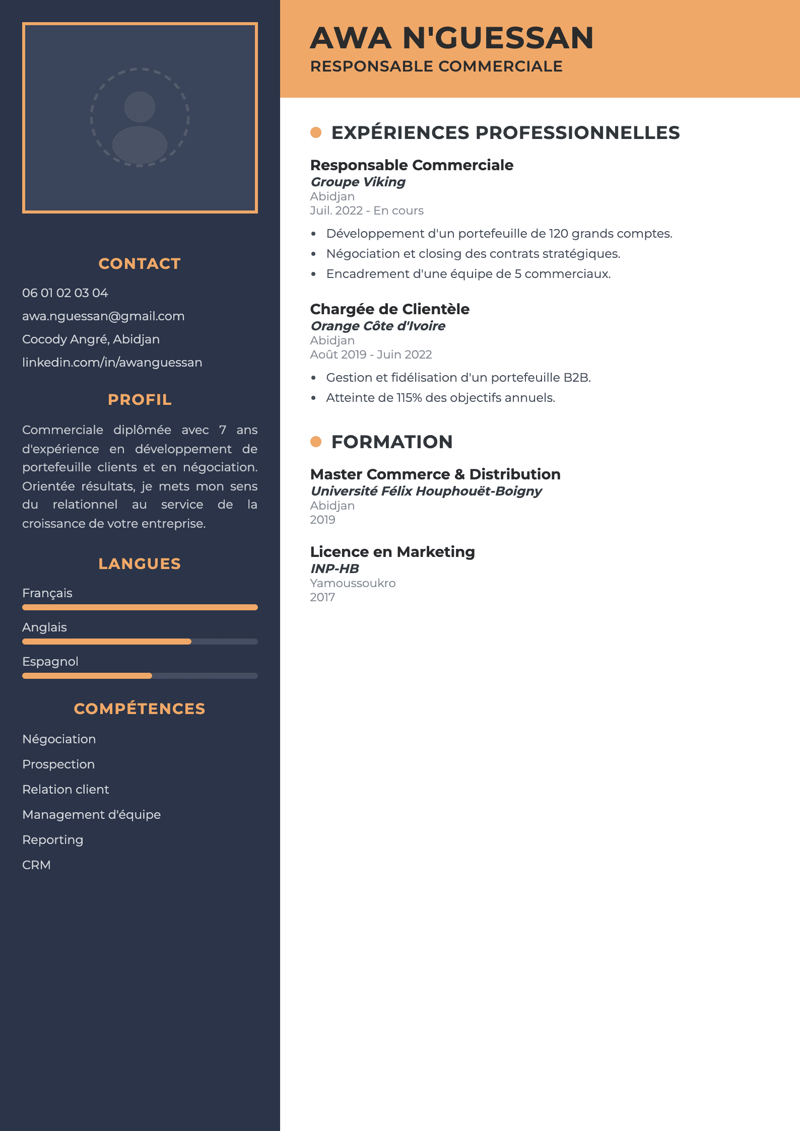 Aperçu du modèle Bingerville Pro